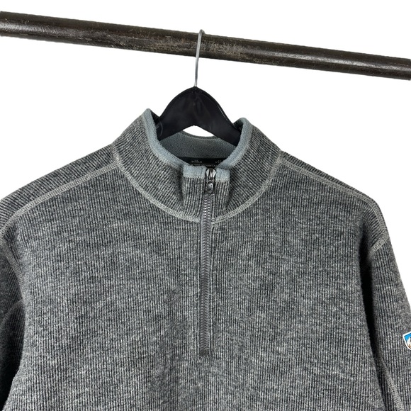 Mens Y2K Kuhl Thermo Core Fleece Grey Utility Hiking Pullover Jacket Size L - Picture 2 of 9